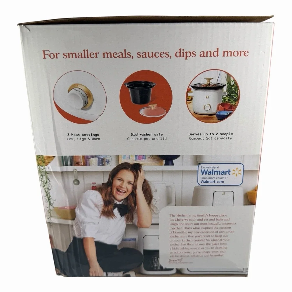 Beautiful by Drew Barrymore 2qt Slow Cooker Porcini Toupe NEW
